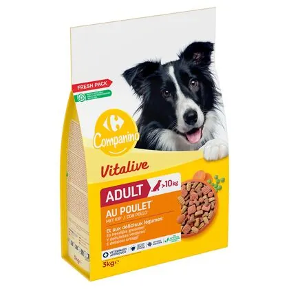 Emballage Expert (Carrefour) Croquettes Pour Chien Adulte Medium Maxi +8kg Digestion Facile Poulet