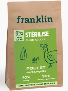 Emballage Franklin Petfood Croquettes chien stérilisé